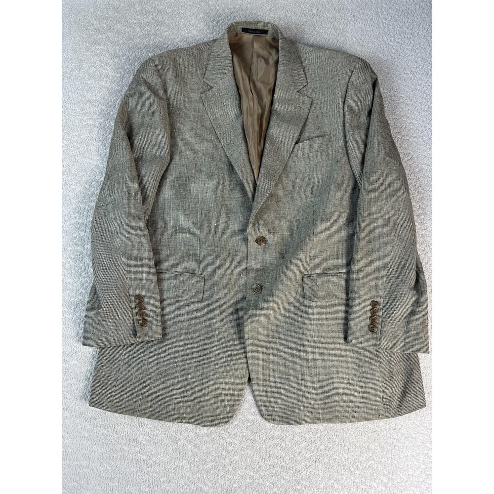 Lauren‎ Ralph Lauren Blazer Mens 42R Tan Silk Sport Coat Jacket Classic Lined